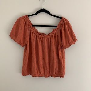 Ruffle Off the Shoulder Crop Top